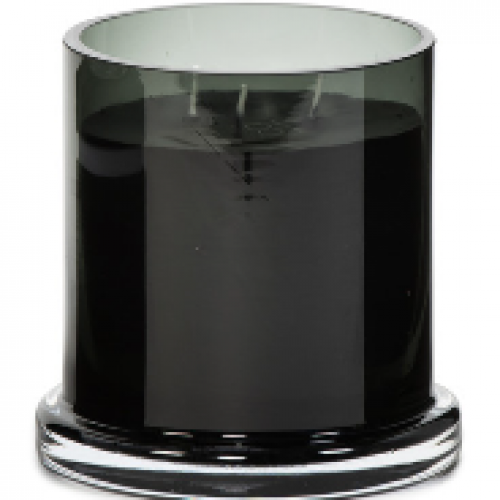 ICCI Geurkaars in transparante zwarte glazen vaas 12x12cm