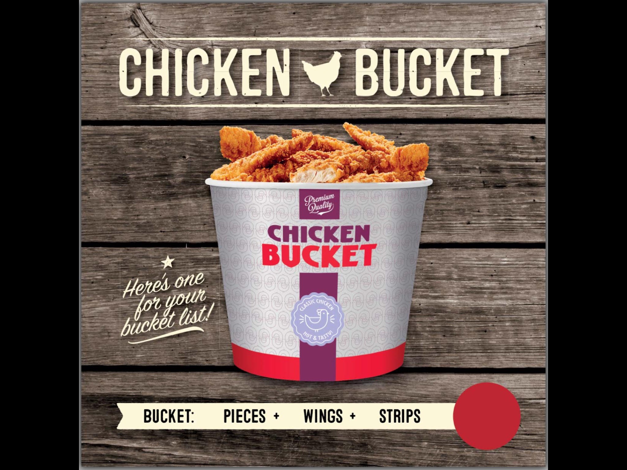 New York Chicken Stripes/Wings Bucket 