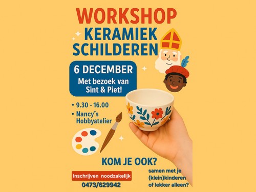 Keramiek schilderen met bezoek van SINT en PIET