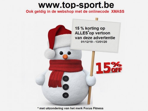 15% op ALLES bij Top Sport Hasselt