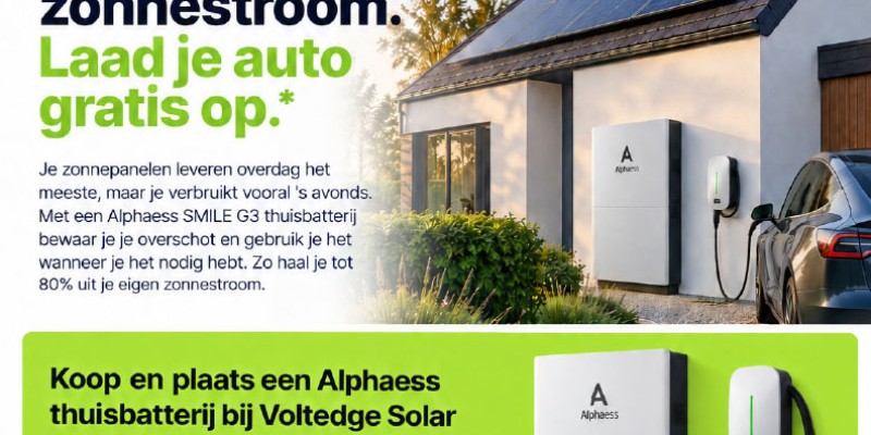Bewaar je zonnestroom, laad je auto gratis op!