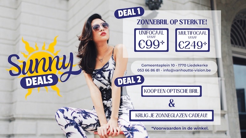 Straal deze zomer met de 'Sunny Deals' van Optiek Vanhoutte Vision!