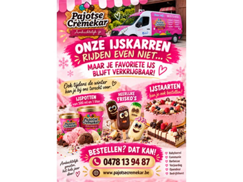 Pajotse Cremerkar neemt tijdelijk afscheid van de ijskar, maar ijsliefhebbers blijven welkom
