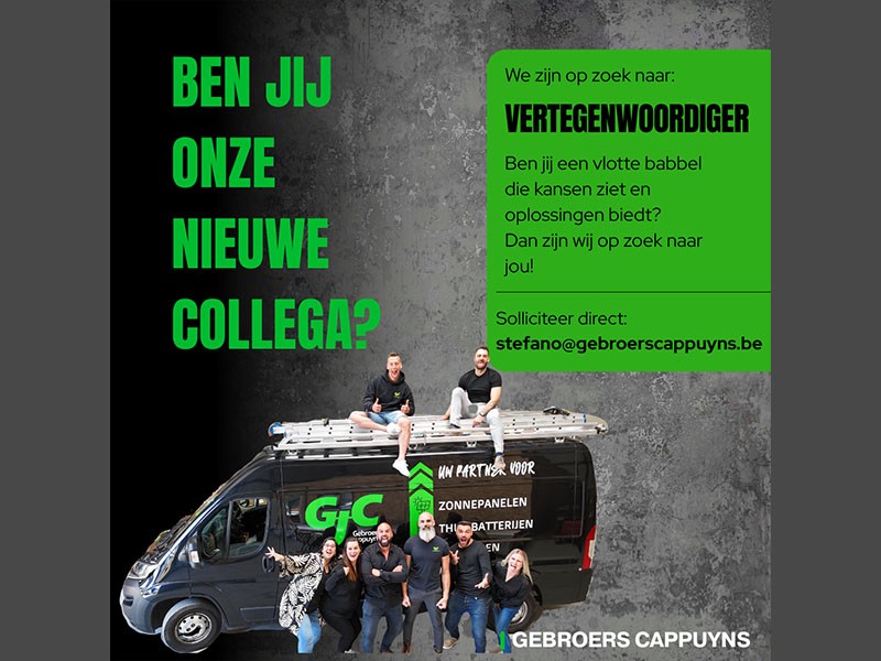 Wij zijn op zoek naar "Vertegenwoordiger hernieuwbare energie Limburg"