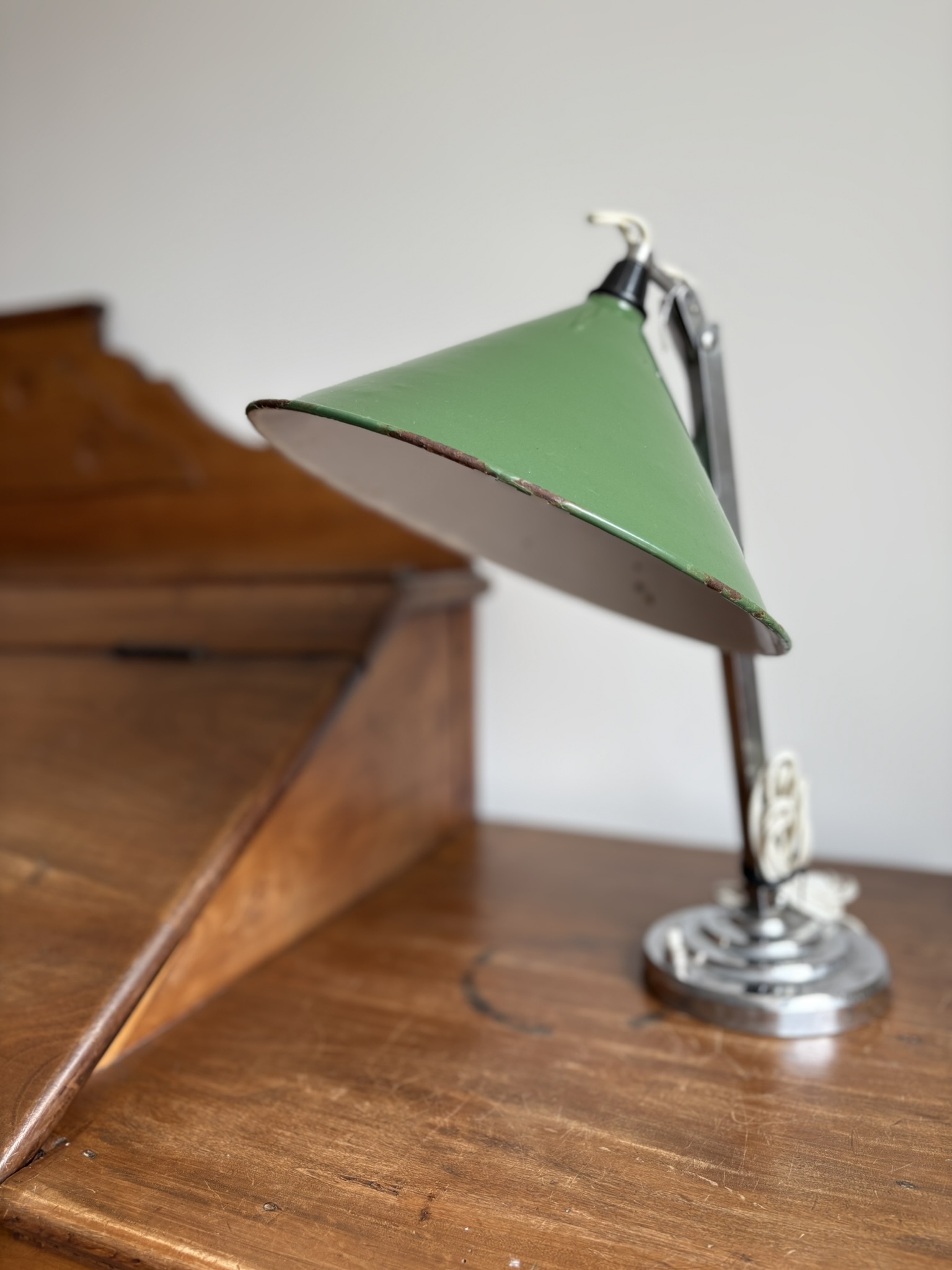 Kleine bureaulamp groen metaal