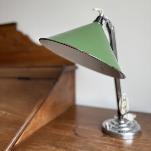 Kleine bureaulamp groen metaal