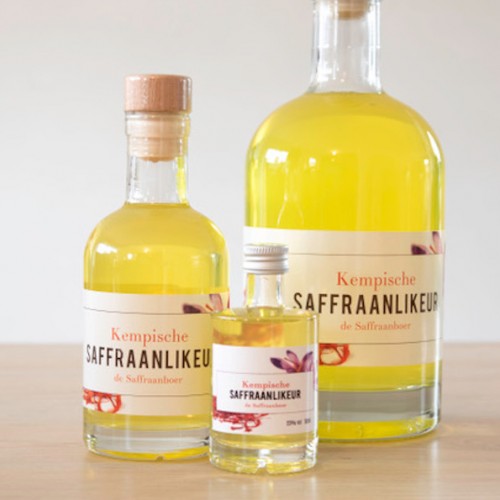 Kempische Saffraanlikeur 50 ml - vanaf 50 stuks - met gepersonaliseerde sticker